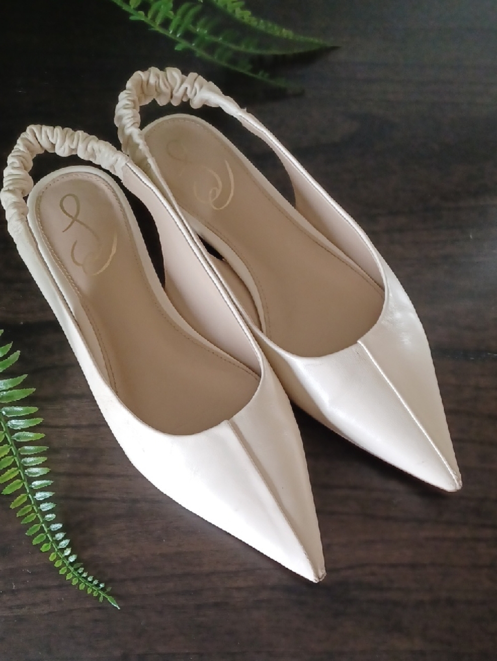 Sam Edelman Whitney Ivory Slingback Pointed Toe Flat ** Size 7.5 - Picture 2 of 12